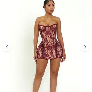 Alluring 2 in 1 Corset Dress Burgundy